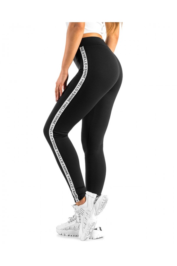 WOMEN'S HIGH WAISTED LEGGINGS WITH STRIPE